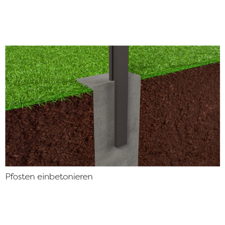 Falagotti Solarzaun - Montage Pfosten einbetonieren - EHV-Group - carport-pv.at