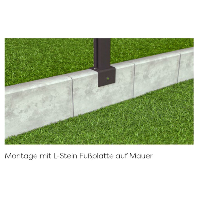 Falagotti Solarzaun - Montage mit L-Stein - EHV-Group - carport-pv.at